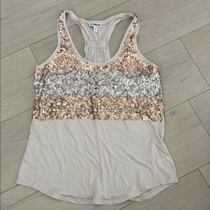 Women's Sequin Tank Top - Gold and Silver